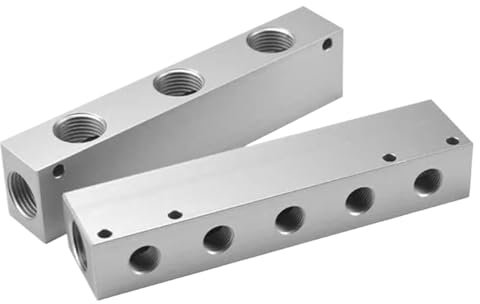 Distributeur De Collecteur D'air 1/2 1/4, 2 3 4 5 6 7 8 9 10 Voies, Connecteur Pneumatique À Prise Rapide, Tuyau Séparateur De Bloc En Aluminium-1 Pièces(4 Way 6 Port(4 to 4))
