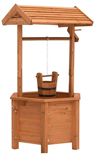 qohoio Jardinière à puits à Souhait de Jardin 40x40x84cm Bois de Sapin,Jardiniere sur Pieds,Bac avec Treillis,Jardiniere Terrasse
