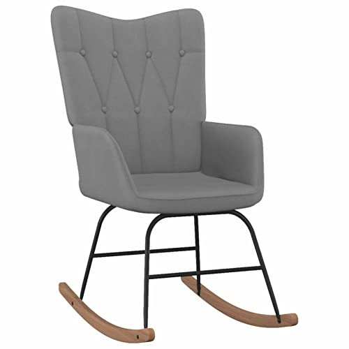 Xichuzi Schaukelstuhl, Schaukelsessel, Sessel Wohnzimmer, Stillsessel, Schwingsessel, Ohrensessel, Tv Sessel, Rocking Chair, Relaxsessel, Dunkelgrau Stoff