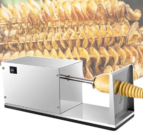 Cortador Espiral De Patatas EléCtrico Tornado, Cortador Espiral De Patatas De Acero Inoxidable Con Control Por Interruptor Para Uso Comercial DoméStico,220V