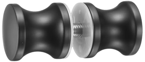 sourcing map Poignées de porte en verre, poignées de porte de douche coulissantes rondes d'un côté avec matériel à vis, pièces de rechange pour porte en verre de salle de bain de 6 à 18 mm (noir)
