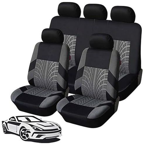 MOOWI Autositzbezüge Sets für BMW G21 F31 E91 Serie 3 Series 3er Touring, 5-Sitze Vollständig Geschlossener Komfortabler Autositzbezug, Abriebfest Full Set Sitzbezüge Sitzschoner Zubehör,B-Grey