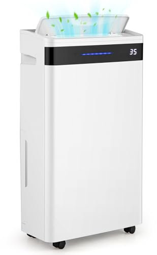 RELAX4LIFE Deumidificatore Casa 25L/Giorno, Deumidificatore Elettrico per Ambienti di 20m² per 35㎡, 4 Modalità e Ventilatore a 2 Velocità, 24H Timer, Serbatoio da 5,5L