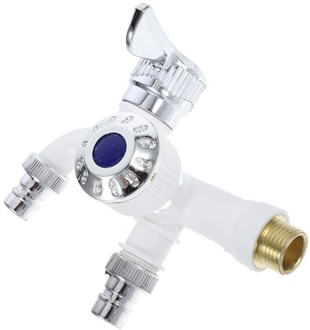 HOMSFOU Doppel Wasserauslauf Wasserhahn Mit Wandmontage Für Waschmaschine Und Badewanne Ersatzarmatur Für Badezimmer Und Küche Multifunktionsarmatur Mit Zwei Separaten Auslässen Für Warm u