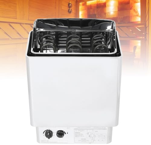 guoyjmm Stufa Elettrica per Sauna in Acciaio Inossidabile, Riscaldatore per Sauna a Vapore Secco, 4,5/6/8/9 Kw, Timer 0-180 Min, Temperatura 0-100 °C, per Casa, Hotel, Spa, Uso Doccia,8KW-220V