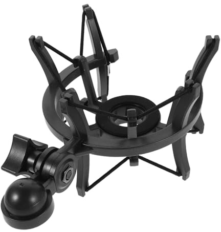 MUELODSIC Microphone Shock Mount Plastic Shock Absorber Frame 2.1cm Hole Anti-vibration Shockmount for Condenser Mic Live Broadcast Recording Black