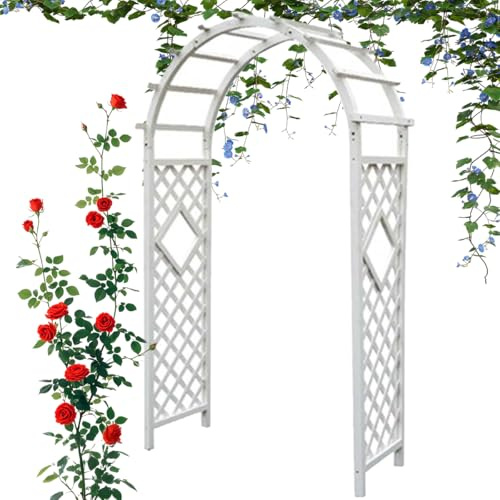 Arco da giardino, telaio in legno resistente, per rose e rampicanti, arco di supporto per esterni, ideale per matrimoni e orti, 150 cm