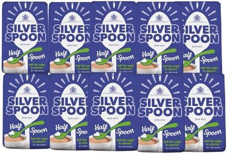 Silver Spoon Half Spoon Granulated Sugar – 1kg (Pack of 10) | Same Sweetness with Half the Calories | Perfect for Tea, Coffee, and Baking