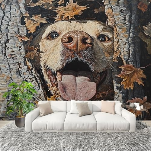 Sala de Estar Mural 300x210cm Perro Animal De La Selva Tejido No Tejido Fotomurales De Color Claro Mural Se aplica a Pared Panorámico Para Dormitorio TV Pared Murales Póster