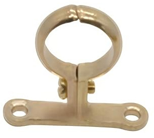 Generic 1pcs 15 22 28 35 42 54mm OD Tube Brass Polishing Pipe Clamp Bracket Clip Support Hanger Fixed Plumbing Water with Base(Fit 22mm OD Tube)