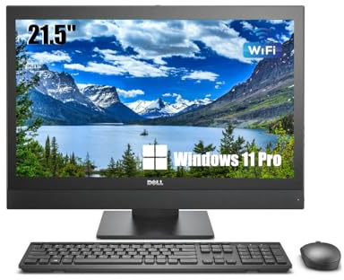 DELL OptiPlex 5250 All in One Desktop Computer PC, Mit 21.5-Zoll-Monitor, Intel Pentium Gold G4560, 8GB RAM, 256GB SSD, US QWERTY Tastatur, WiFi, Bluetooth, Windows 11 Pro (Generalüberholt)