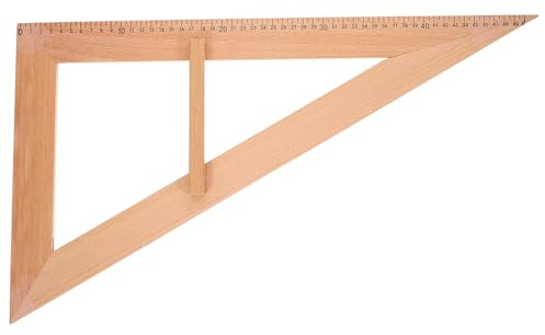JOINPAYA Großes Geometrisches Dreieck und Holz Winkelmesser mit Halbring Lehrmittel für Lehrer zur Anschaulichen Vermittlung im Mathematikunterricht