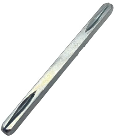 8mm Split Spindle Bar (130MM) - Solid Steel Slotted Door Handle Replacement Spindles for Locks, Latches, UPVC, Composite and Timber Doors - Available in 90mm, 100mm, 110mm, 120mm, 130mm and 140mm