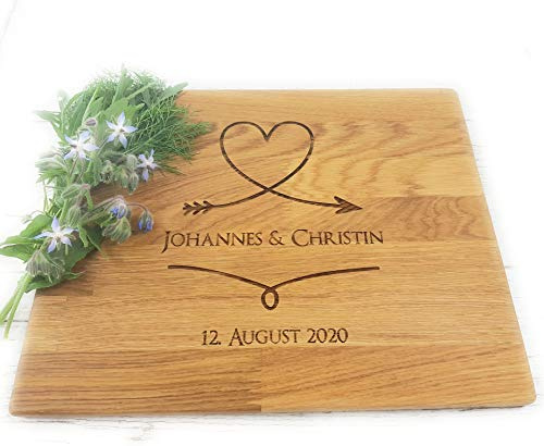 Tagliere Fatto a Mano Personalizzato - con un Cuore | Tagliere da Cucina Professionale | Regali per Lei | Tagliere Legno | Regalo Anniversario Matrimonio di Algis Crafts