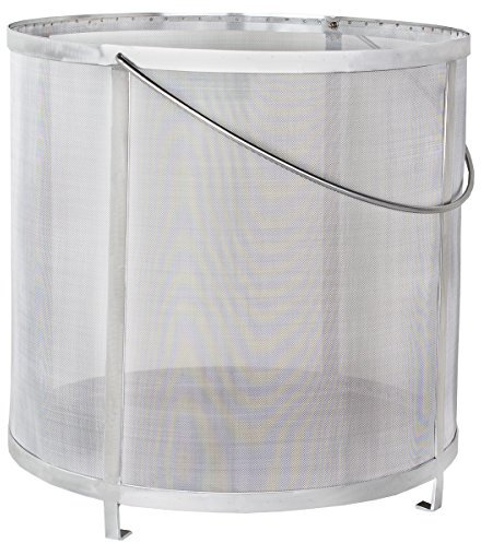Beeketal 'BBF-2' Bier Hopfen Filter Feinsieb aus Edelstahl mit sehr feinem 300 Mikron Siebgewebe (ca. 350 x 350 x 350 mm), Bierfilter z.B zum Klären von Maischeresten, zum Stellen mit Haltegriff