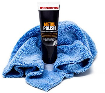Menzerna TDA Metal Polish Set Alto wertigem incluso panno in microfibra, per acciaio inox, alluminio, Cromo, Rame, Argento in Plastica, di scarico, calandra, Modanature e posate, Rubinetti, gioielli