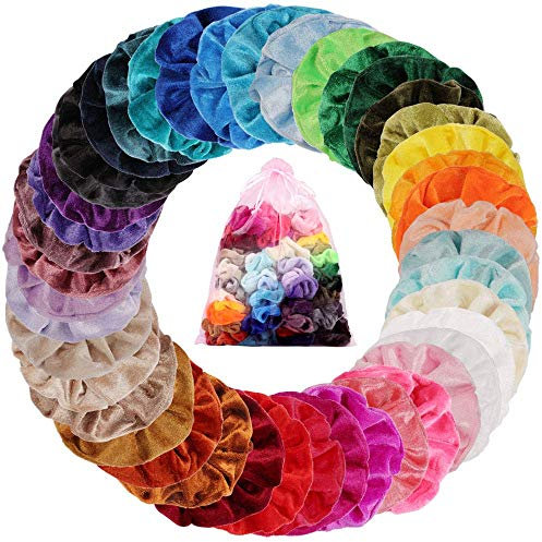 45 Stück Haargummis Mädchen Gummibänder Haar Scrunchies Samt Haarbänder Aus Samt Elastisches, 45 Farben Pferdeschwanz Halter Haargummis Stirnbänder Seile Für Damen Oder Mädchen Haarschmuck