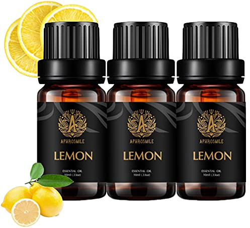 Set di Oli Essenziali di Limone per Aromaterapia, 100% Puri, Kit Profumo 3*10ml Grado Terapeutico, Fragranza per Diffusore, Umidificatore, Massaggi