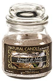 NATURE CANDLE candela profumata 100% cera vegetale - Giara 90g Strudel di Mela