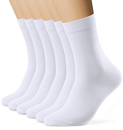EIISSION Calcetines de Deporte Running para Hombre Mujer 6 Pares Termicos en Algodón Negro y Blanco Suaves Transpirables Duraderos para Uso Diario y Cómodos para Trabajo 43-46