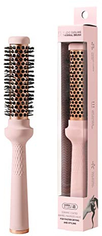 F3 Systems Magic Curling Round Brush (1 Inch) - Non-electronic, Self-Standing Round Brush, Great Blowout, Ceramic Coated Barrel, Quick Styling, Ionic Thermal Barrel, Volumizer, Styler