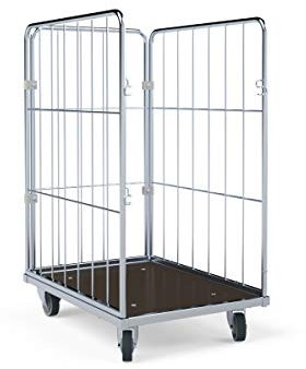 Wäschewagen 600x810x1350 mm 3-seitig mit Holzboden