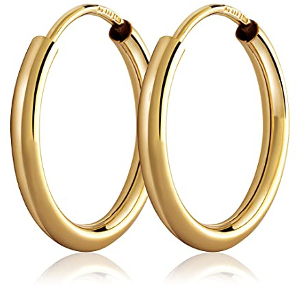 NKlaus Creolen aus 333er Gelbgold, 8 Karat, Materialstärke 2,0mm, 2 Stück | Innen hohl