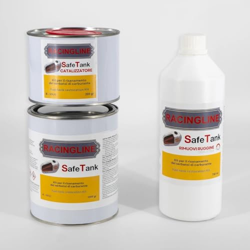 SAFETANK TRATTAMENTO BONIFICA RISANAMENTO RIPARA RIGENERA SERBATOI MOTO AUTO KIT COMPLETO compatibile con PIAGGIO VESPA LAMBRETTA (MAXI)