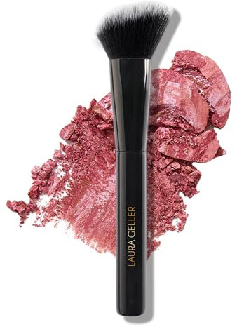 LAURA GELLER Angled Blusher Brush - Vegan Makeup Brush with Dense Bristles for Precise Blush, Bronzer & Highlighter Application - Make Up Brush to Sculpt, Contour & Blend