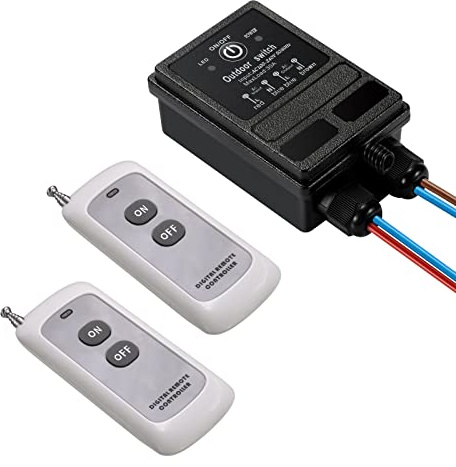 ZHOFONET Interrupteur a Telecommande 220V,IP65 Impermeabile Commutateur a Distance Sans Fil avec 984ft de long rayon,AC220V/230V/240V RF commutateur à telecommande,40A relais