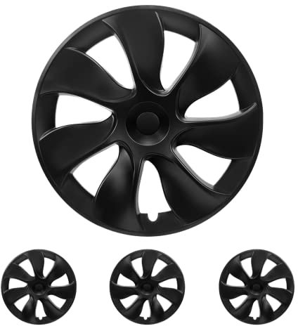 KAVANIC für Tesla Model Y Radabdeckung 19 Zoll Mattschwarz Unterstützung Logo Symmetrie Design (4-TLG.) Blade Stil 2020-2023 Model Y Gemini Radkappe