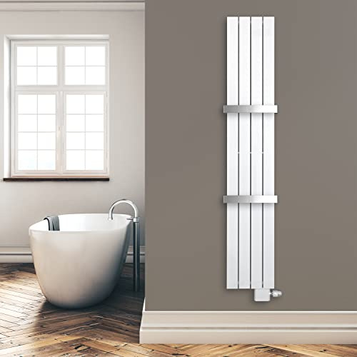 Paneelheizkörper Flachheizkörper mit seitlichem Anschluss und 2 Handtuchstangen (543 Watt nach EN442) (1800 x 298 (Anschluss rechts))