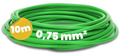 Kalitec 10m H05V-K 0,75 mm² Grün Verdrahtungsleitung - Flexible Aderleitung | PVC Einzelader Litze für Schaltschrankbau und Steuerungstechnik - Feindrähtiges Kupferkabel gemäß HAR-Norm - 10 Meter