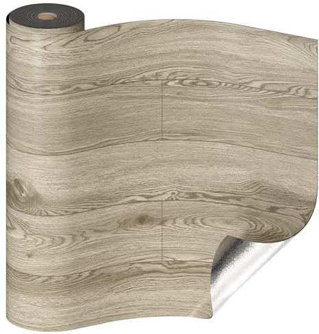 Oxdigi PVC Bodenbelag Selbstklebende 3m², Holzoptik Vinylboden Bodenfliesen, Verdickende Bodenaufkleber für Eingangstür, Wohnzimmer, Küche, DIY Zuschneidbar Vinyl-Fußböden 60x500 cm