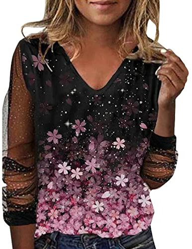 Festliche Oberteile Damen: Casual Elegant Herbst Festliche Blusen Glitzer Shirt Langarm Modern mit Glitzer Glitzer Oberteile Pailletten Oberteil Sexy Große Größen Winter Spitze T-Shirt Tunika