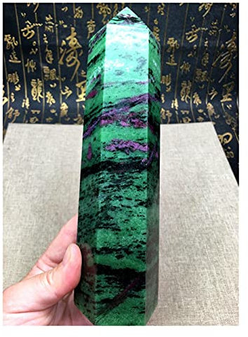 CZAOINCU Raumdekoration 1pc natürlicher roter und grüner Steinkristall-Zauberstab-Obelisk-Punkt