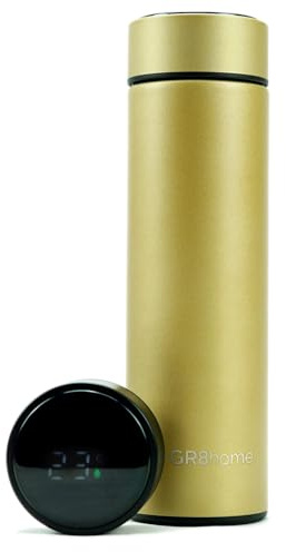 LED Display Smart Water Bottle Vacuum Insulated Flask 500ml Stainless Steel Thermal Cup with Digital Temperature Display (Rose Gold)