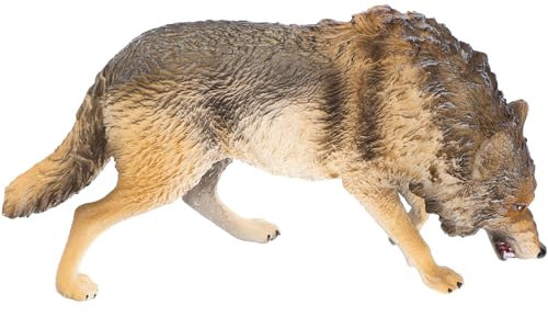 JOINPAYA Wolfsfigur aus Kunststoff Wolfsmodell Tierfigur aus Nordamerikanischem Wald Lustiges Pädagogisches Spielspielzeug für Kinder Geburtstagsgeschenk Hellbraun