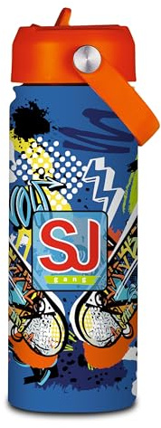 SJ GANG STYLE JAM GANG Borraccia, Multicolore, Borraccia Termica in Acciaio Inox Interno Esterno, Mantenimento Temperatura fino a 24h, Borraccia Scuola Bambini - Bottle Termica
