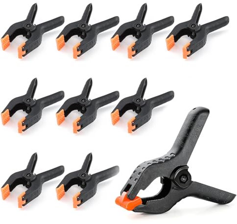 10 Stück Klemmzwingen,Zwingen Für Fotografie,Hintergrundklemmen,Mini Klemmen,Federklemmen,Kunststoff Halteklammern,Schwarze Nylon Federklemmen,für Fotostudio Hintergründe Hintergründe