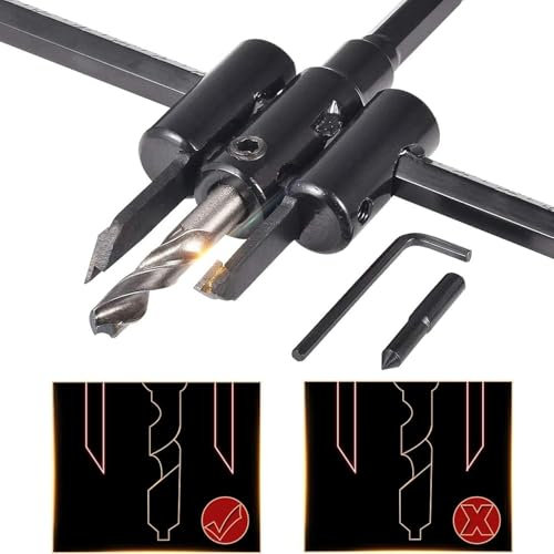 HOHXEN Fresa a Tazza Circolare Regolabile Kit di Punte per la Lavorazione del Legno, Strumento di Taglio per Sega Circolare, per Legno, Plastica, Lamiera, Gomma (Diametro di Taglio: 30mm - 300mm)