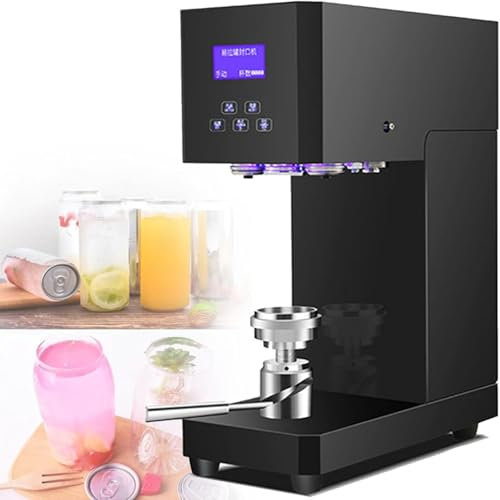 Can Seamer Smart Semi Automatic,Can Sealer Intelligent Beer Can Sealing Height Adjustable,Tin Can Sealer Machine for Commercial Home Use,Black