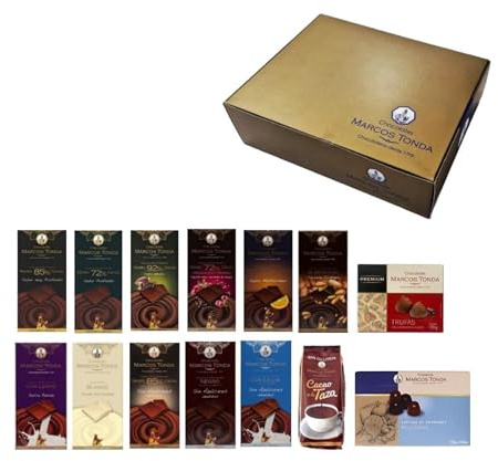 Chocolates Marcos Tonda - Lote Boama Gourmet | Chocolates Originales Para Regalar Y Bombones | Caja De Chocolates Para Regalar Y Cacao En Polvo | Trufas Y Chocolate Regalo