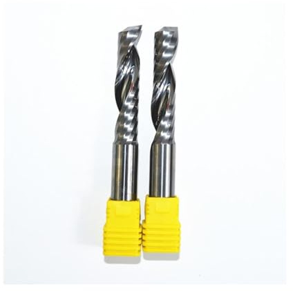 1/2 pièces 12mm * 12mm * 52mm-cnc fraise à bois en carbure monobloc, 1 fraise en spirale à flûte, bois, contreplaqué, panneau multicouche, PVC, acrylique(2 pieces)