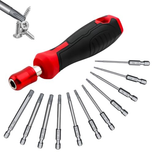 12 Pcs Torx Head Screwdriver Bit set Tamper-Proof Torx Bit Star Screwdriver Set for Car Fixings Impact Drill T6-T40
