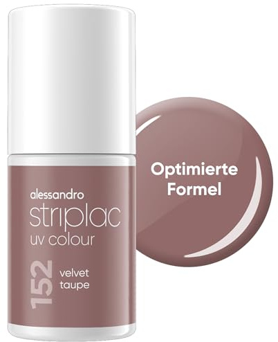 alessandro Striplac Peel-Off UV Gel Nagellack, Velvet Taupe, 6,5ml | Hochpigmentierter UV Gel Nagellack, bis zu 15 Tage Halt, kratzfest, acetonfrei & abziehbar, HEMA-frei & vegan