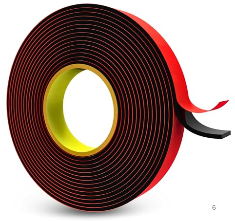 SOLNIT Nastro biadesivo professionale PT1100, in schiuma acrilica viscoelastica e schiuma nera, metallo, alluminio, vetro, moquette, extra forte, 5 mm x 5 m