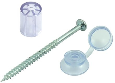 [FIXINGS DIRECT] Corrugated Sheet Fixings - Black Or Clear + Spacers | Plastic Roofing Screws with Caps | Spacers Corrugated Roofing Sheet Screws | Shed Sheets (Clear + Spacers (10x3))