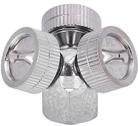 Pilipane G3/8in Female Thread DREI Kopf Misting Spray Düse Hochdruck Edelstahl Garten Sprinkler Bewässerungs-Fitting für Rasen Pflanzen Blumen Gemüse