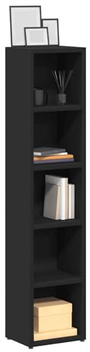 Rantry CD-Regale 2 STK. Schwarz 21x16x93,5 cm Holzwerkstoff CD-Schrank Model802697
